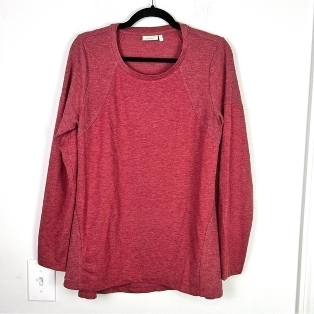 Logo by Lori Goldstein Sweatshirt womens M Lounge Dusty Pink Scoop Neck Oversize